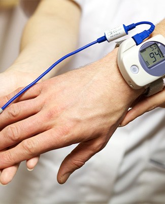 Man being tested for sleep apnea