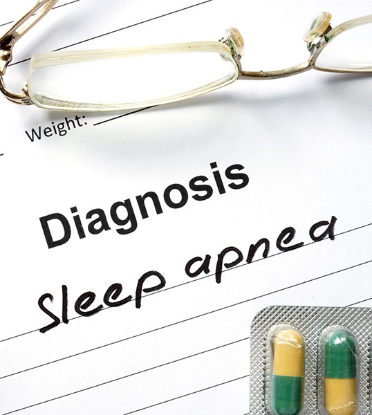 Document with sleep apnea diagnosis
